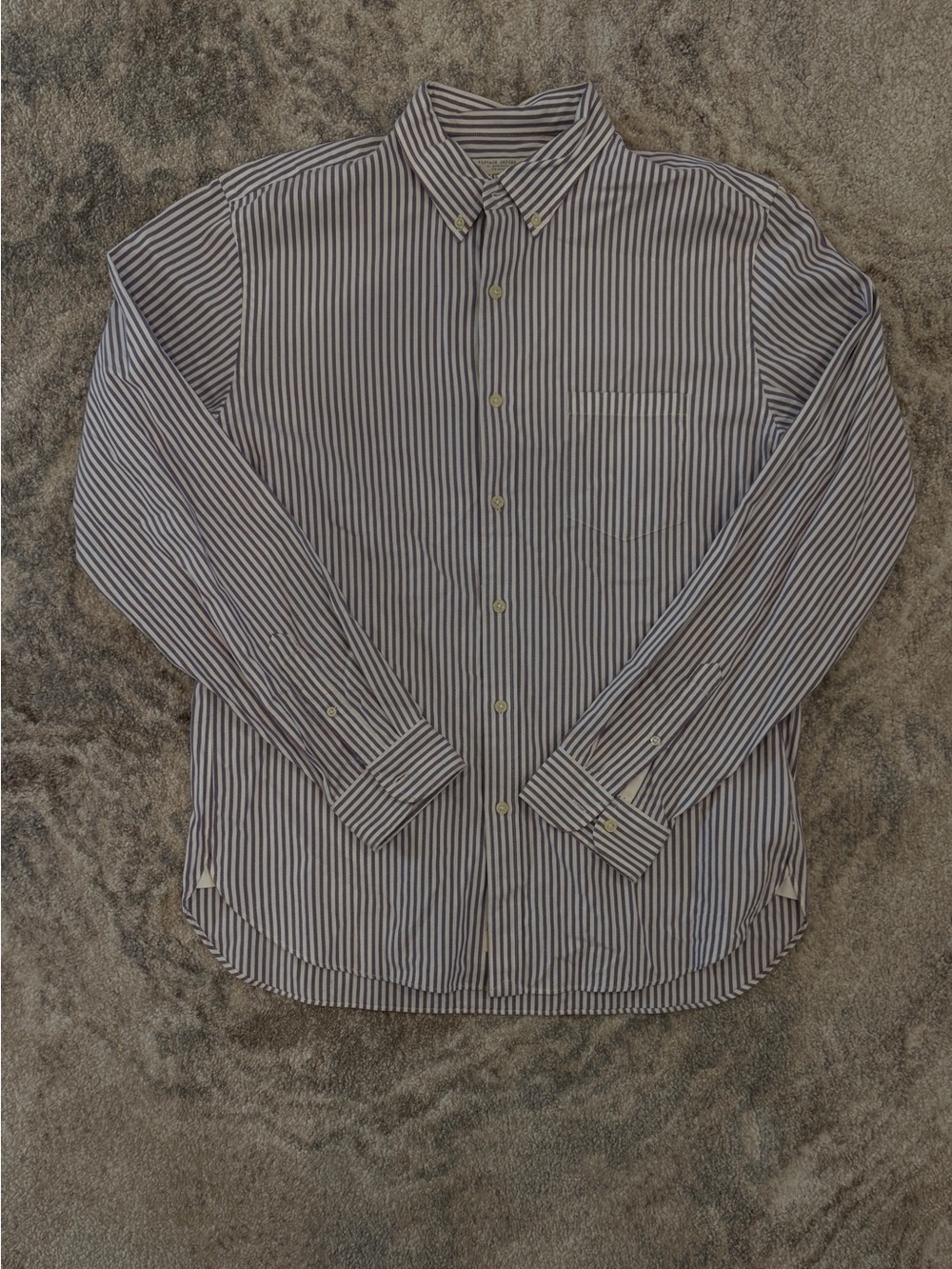 J. Crew Men's Vertical Stripe Button-Down Shirt - Blue & White